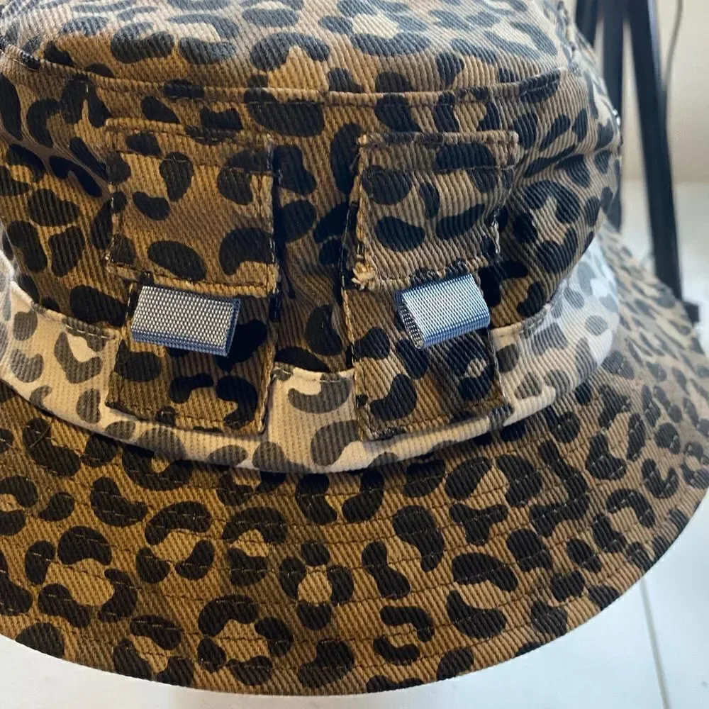 NWT The Hideout Clothing Co Brown Leopard Octagon Classic Bucket Hat Breathable